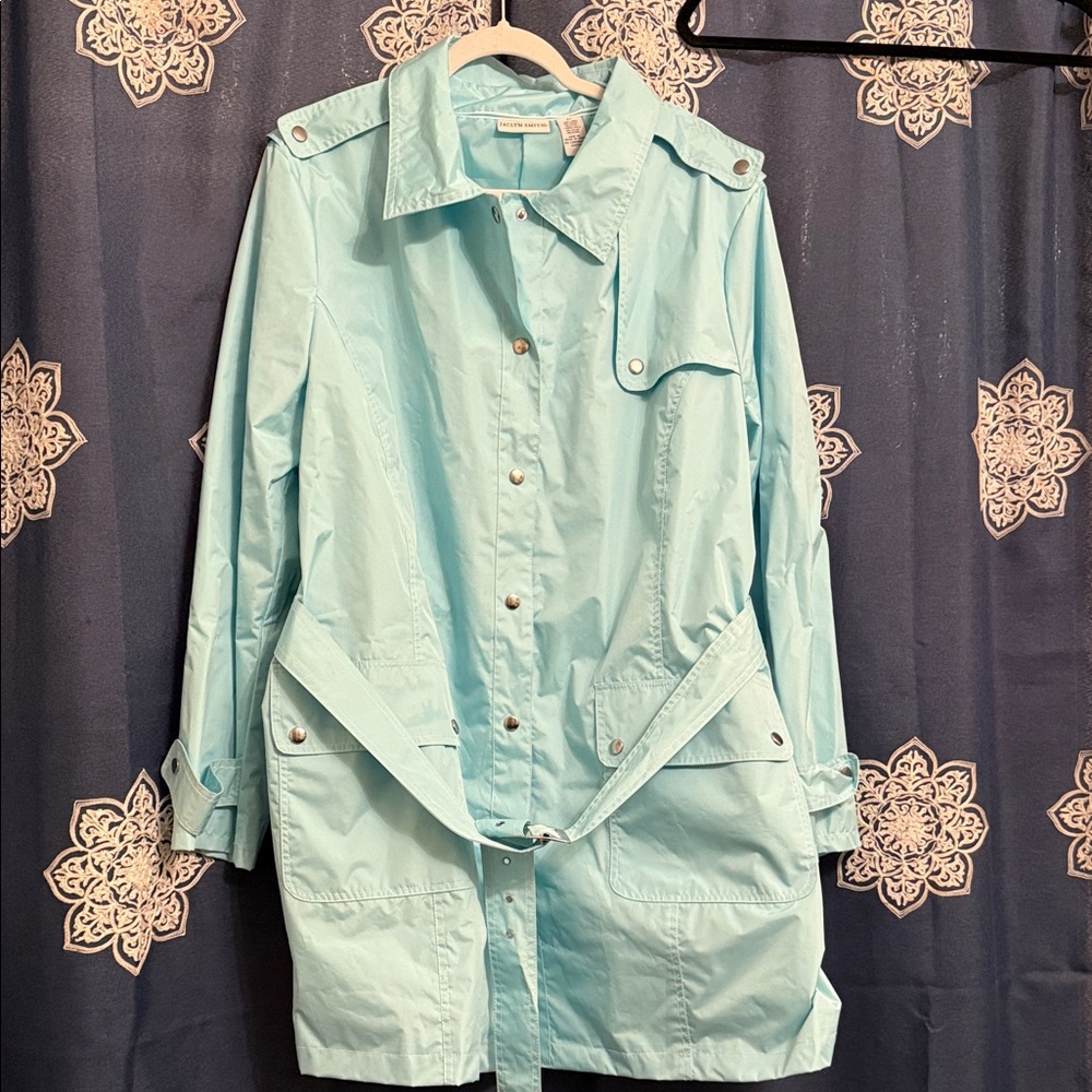 Jaclyn Smith Sky Blue Rain Coat